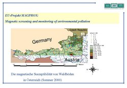 Magnetic susceptibility map of forest soils in Austria
